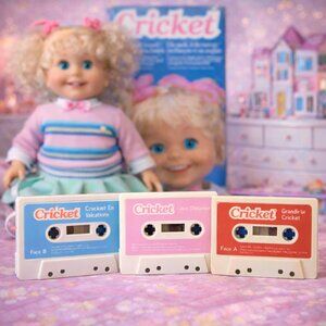 Vintage Cricket Talking Doll Cassette Lot – 3 Original 1980s Tapes (Loose)